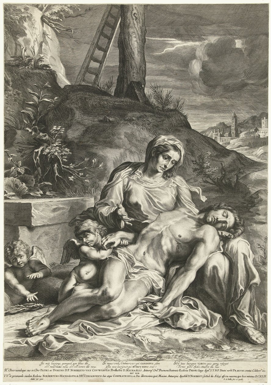 Pieta, gravada por Pieter de Bailliu de Annibale (after) Carracci