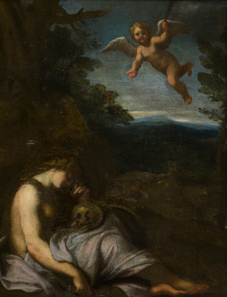 A Madalena Penitente, c.1580-1609 (óleo sobre tela) de Annibale (after) Carracci