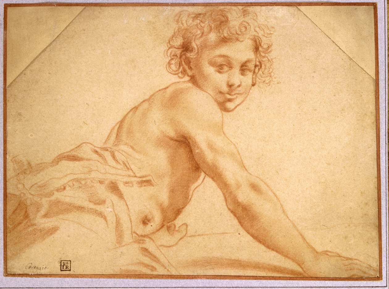 Um menino olhando por cima do ombro de Annibale Carracci