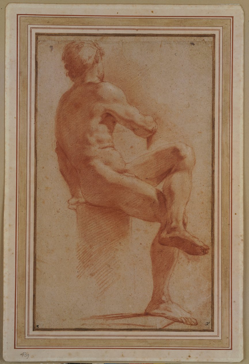 Um nu masculino sentado com as costas viradas de Annibale Carracci