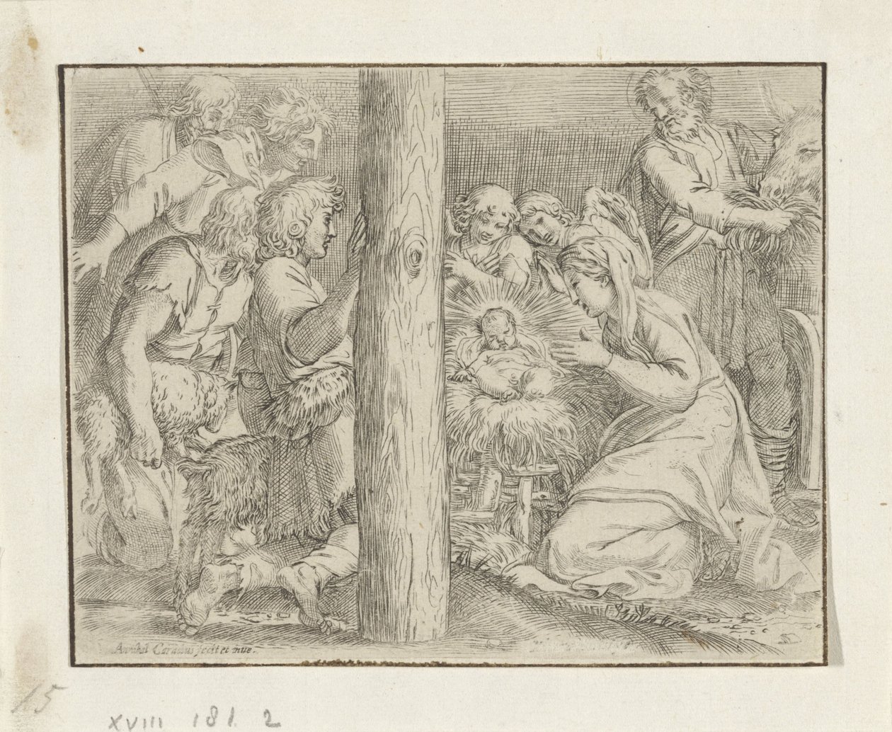Adoração dos pastores de Annibale Carracci