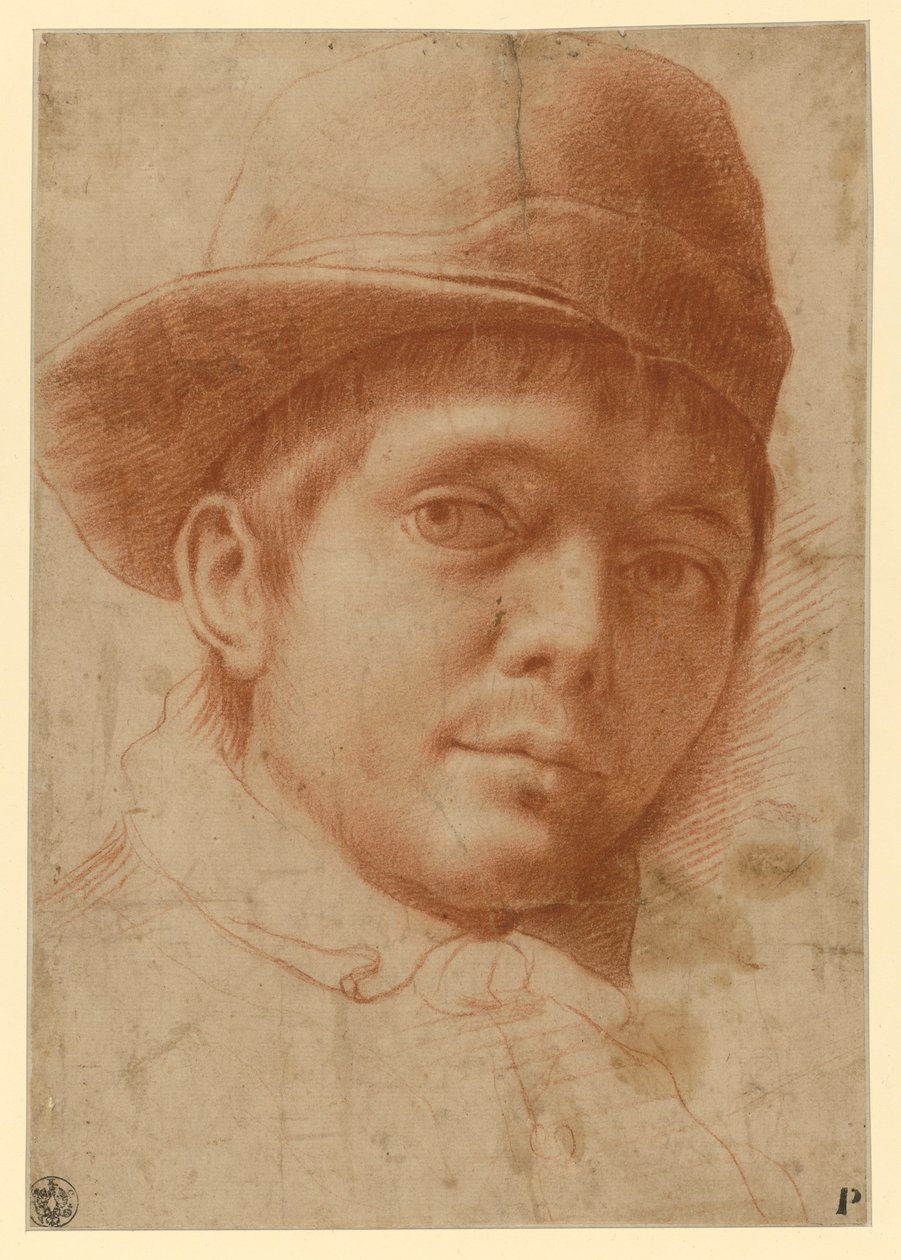 Retrato de um jovem com boné de Annibale Carracci
