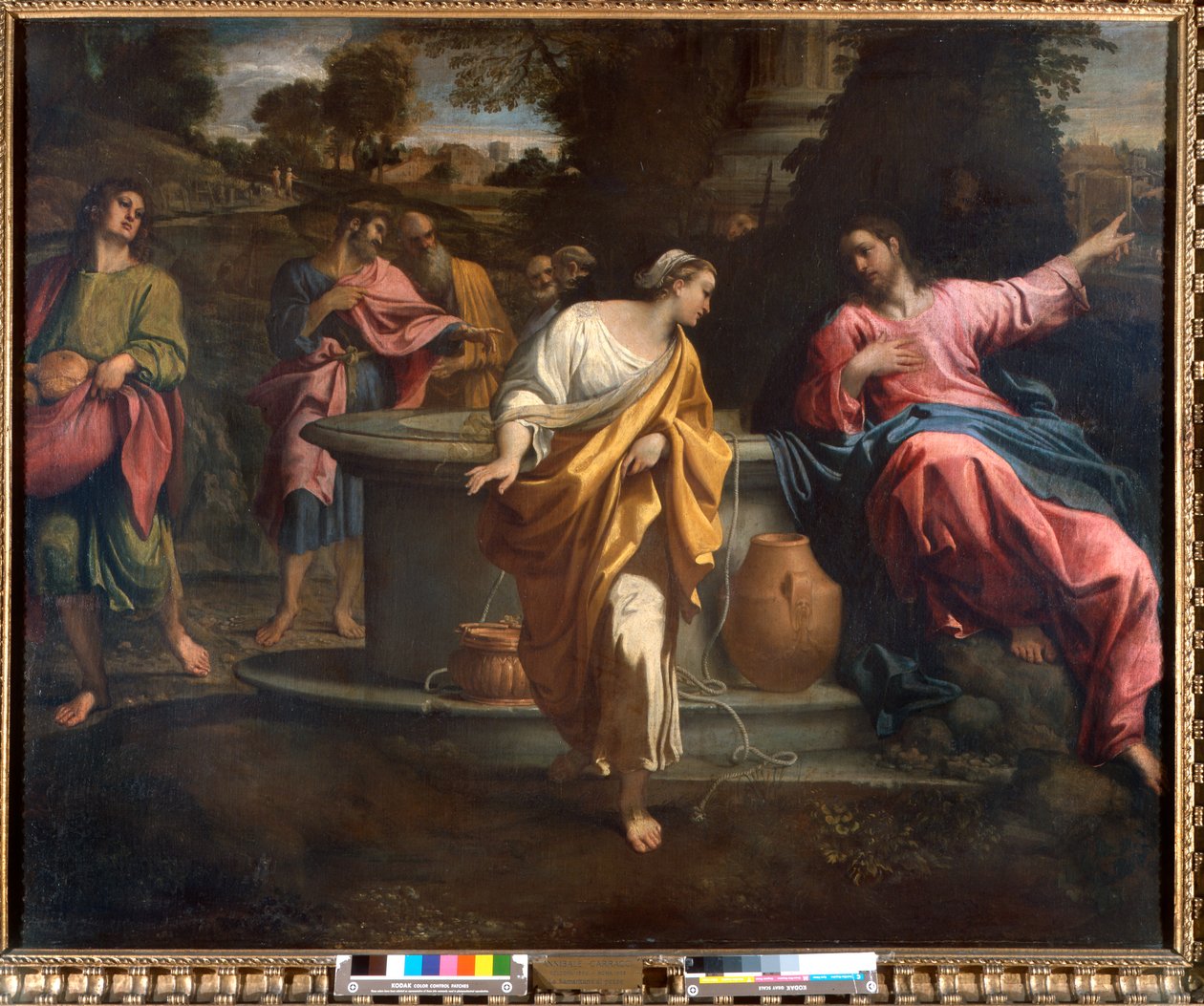 Cristo e a mulher samaritana junto ao poço, 1594-95 de Annibale Carracci