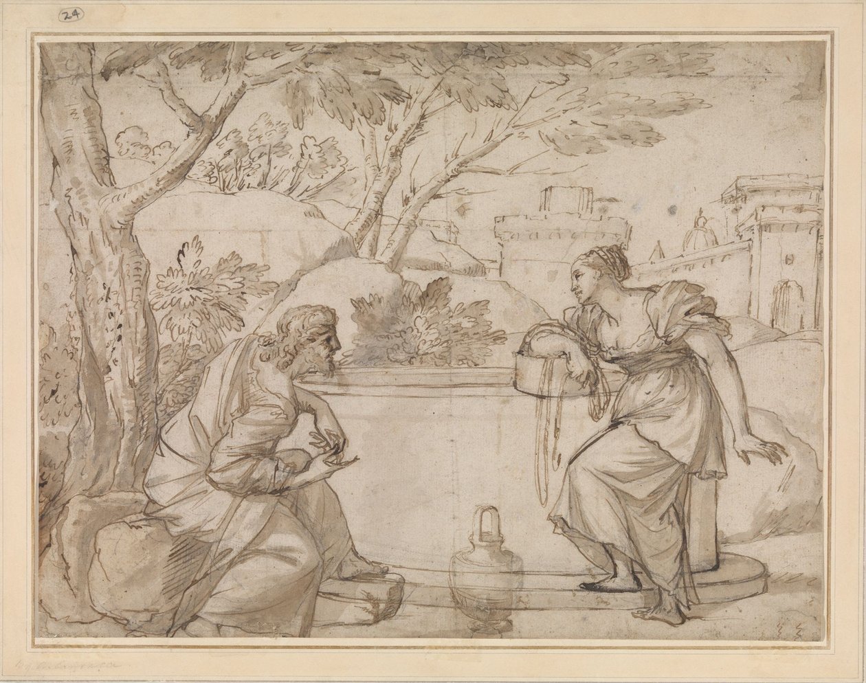 Cristo e a Samaritana de Annibale Carracci