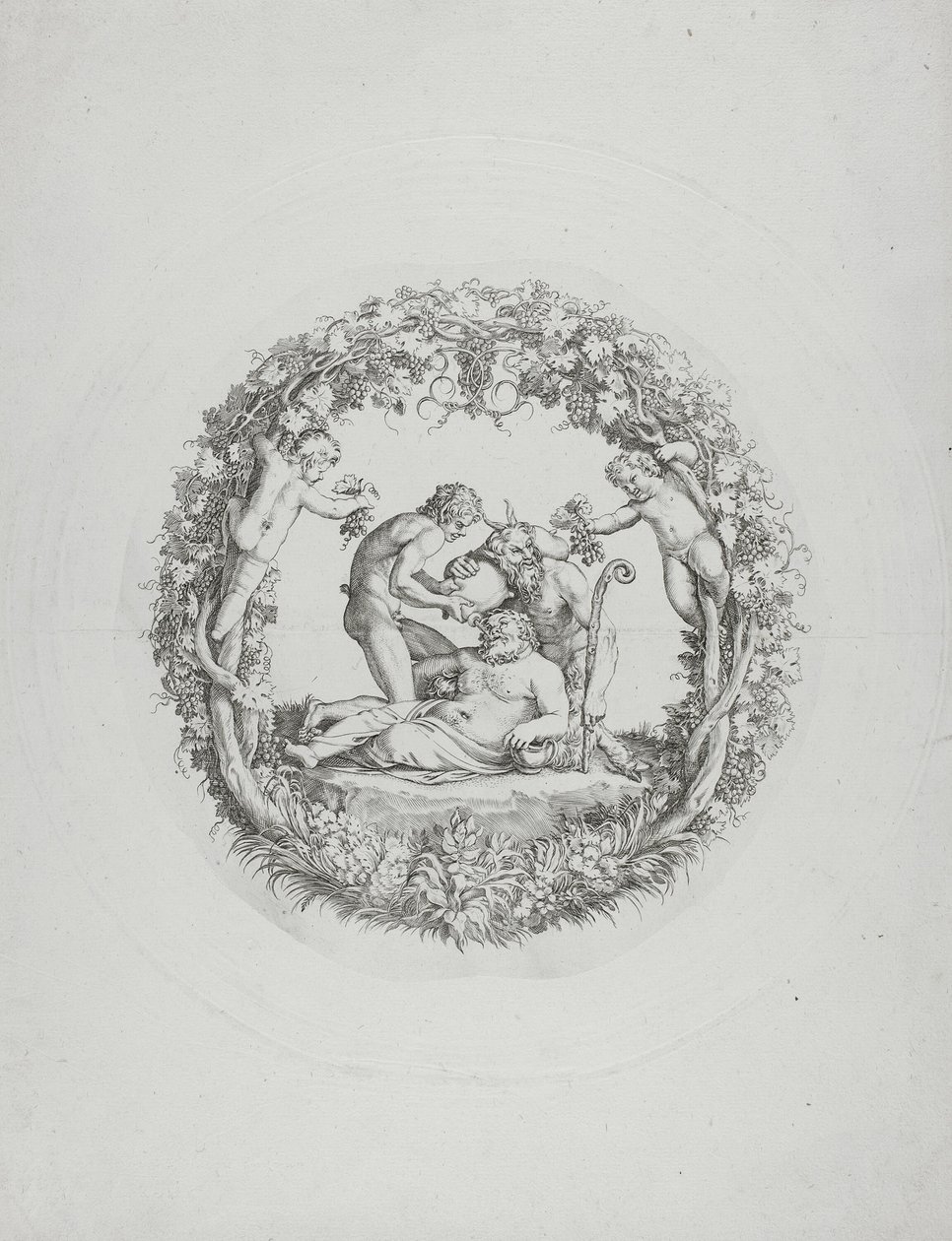 Bêbado Silenus (o "Tazza Farnese") de Annibale Carracci