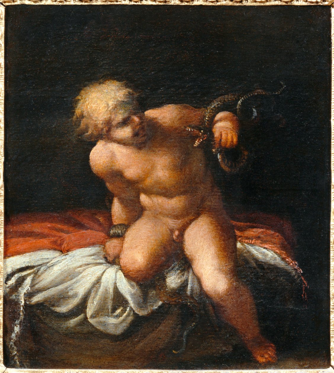 Hercule enfant etouffant les serpents - Hércules infantil estrangulando as serpentes ... de Annibale Carracci