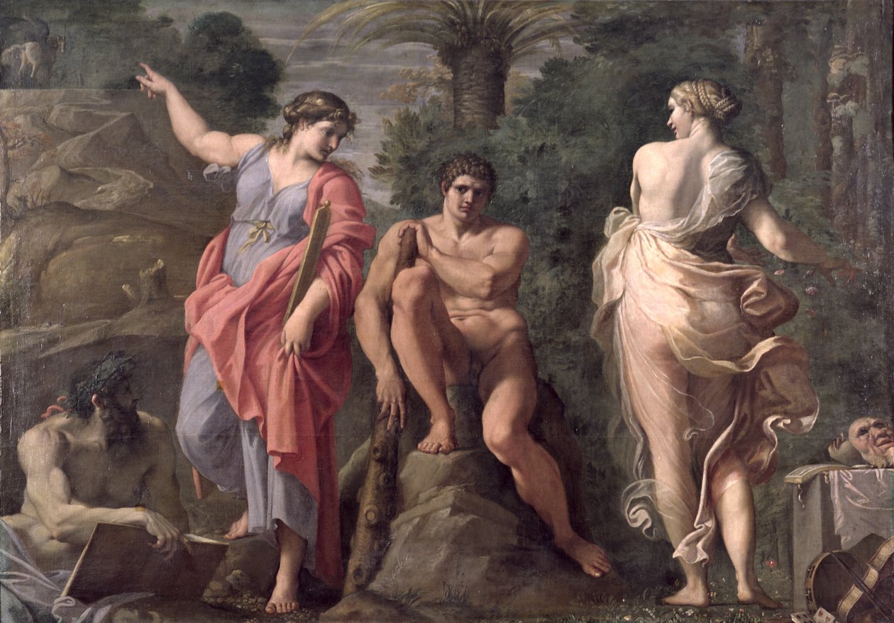 Hércules na encruzilhada, c.1596 de Annibale Carracci