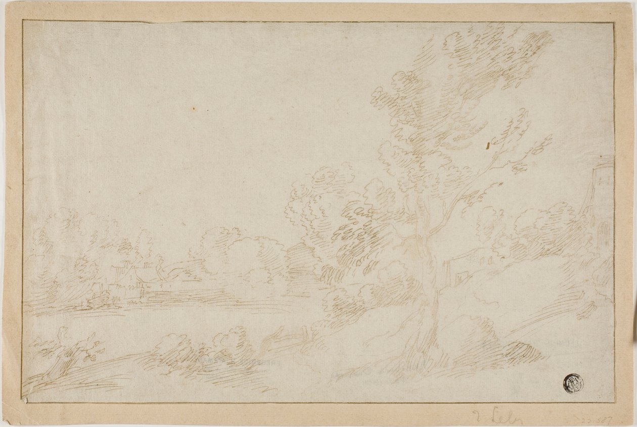 Paisagem com margem do rio de Annibale Carracci