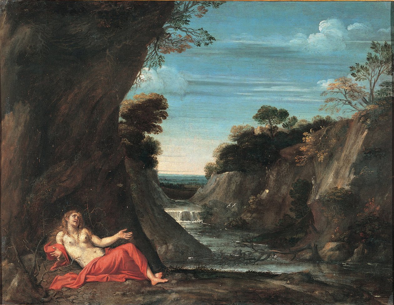 Paisagem com a penitente Madalena, entre 1601 e 1641 de Annibale Carracci