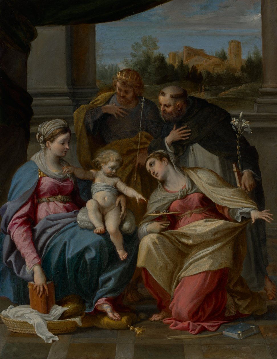 Madona com o Menino e os santos Lúcia, Domingos e Luís de França de Annibale Carracci