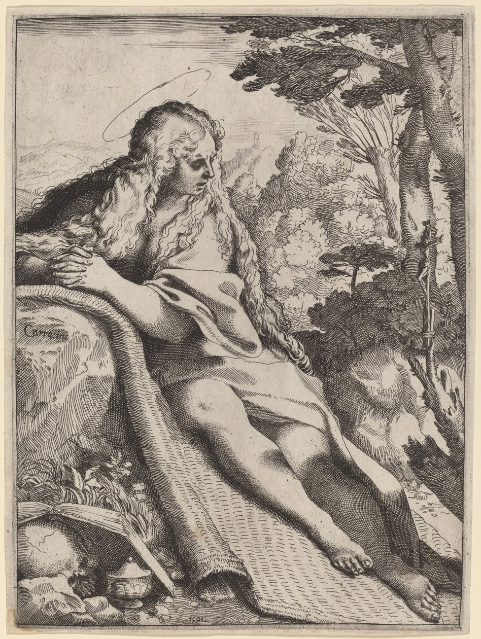 Maria Madalena no deserto de Annibale Carracci