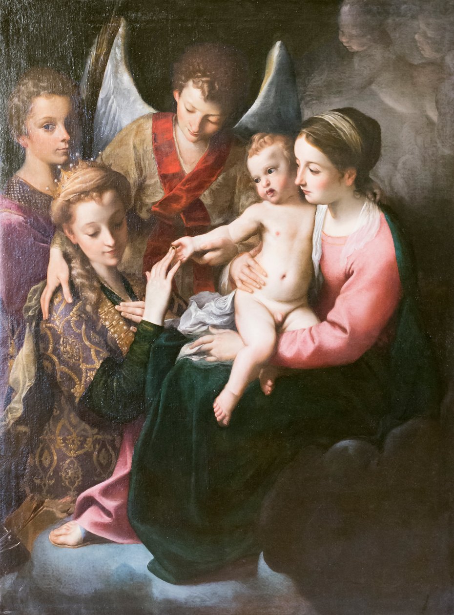 Casamento místico de Santa Catarina de Annibale Carracci