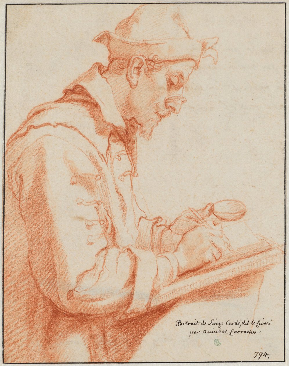 Retrato do artista Ludovico Cardi, chamado Cigoli de Annibale Carracci