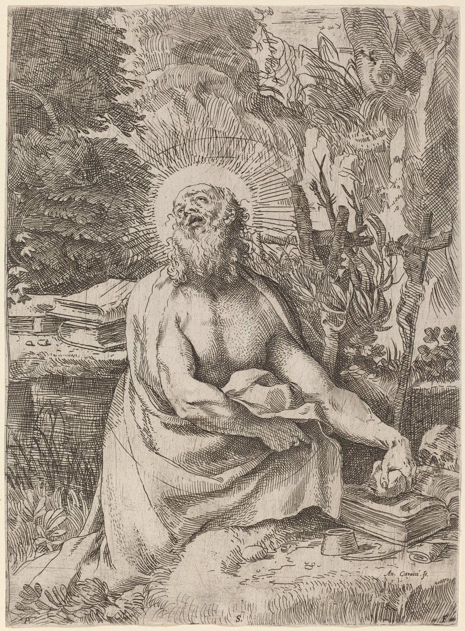 São Jerônimo no deserto de Annibale Carracci