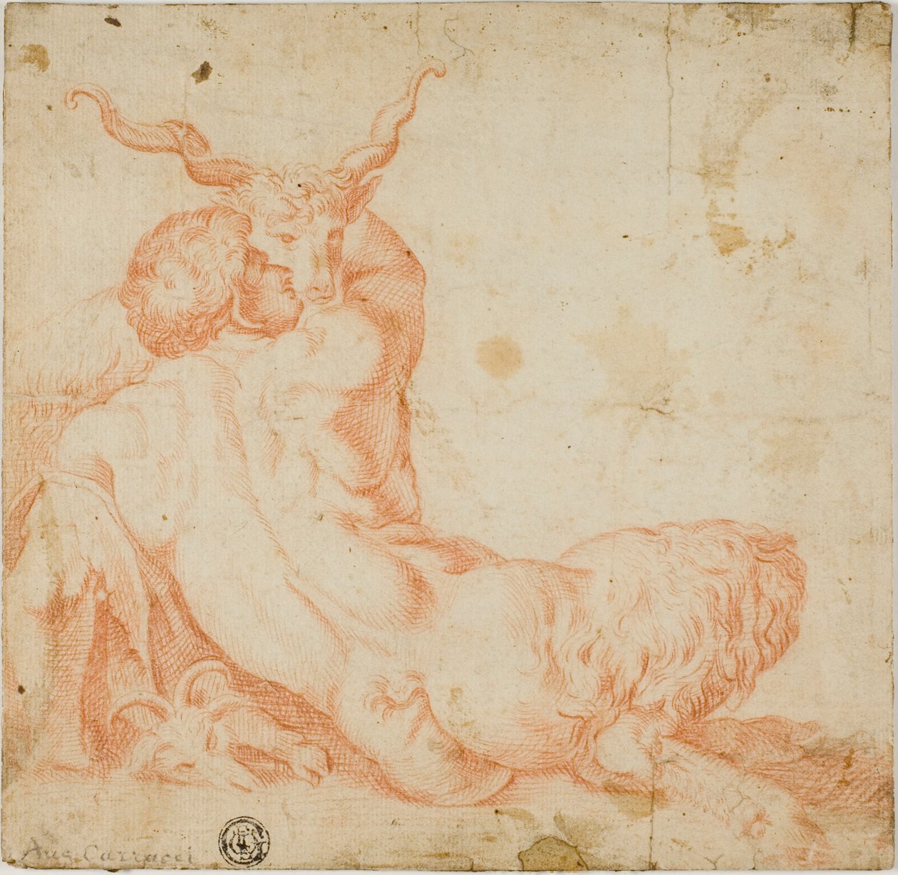 Sátiro e cabra de Annibale Carracci