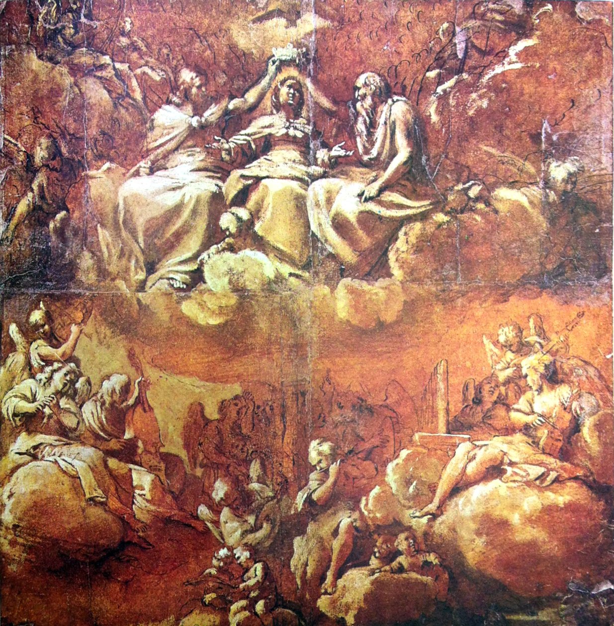 Estudo para a Coroação da Virgem - Annibale Carracci de Annibale Carracci