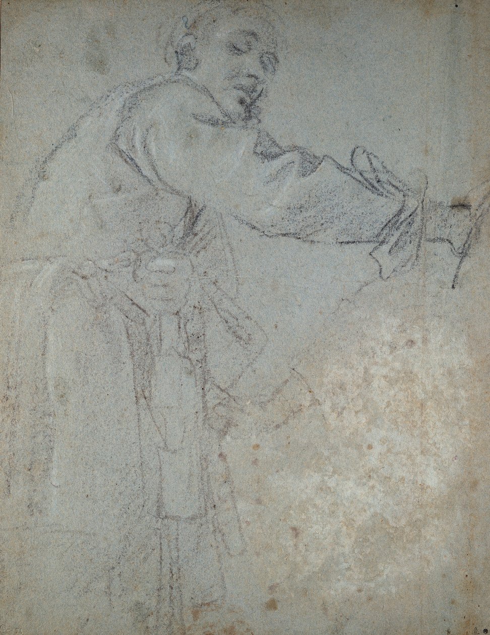 Estudo de uma figura masculina drapeada, 1580-1609 de Annibale Carracci