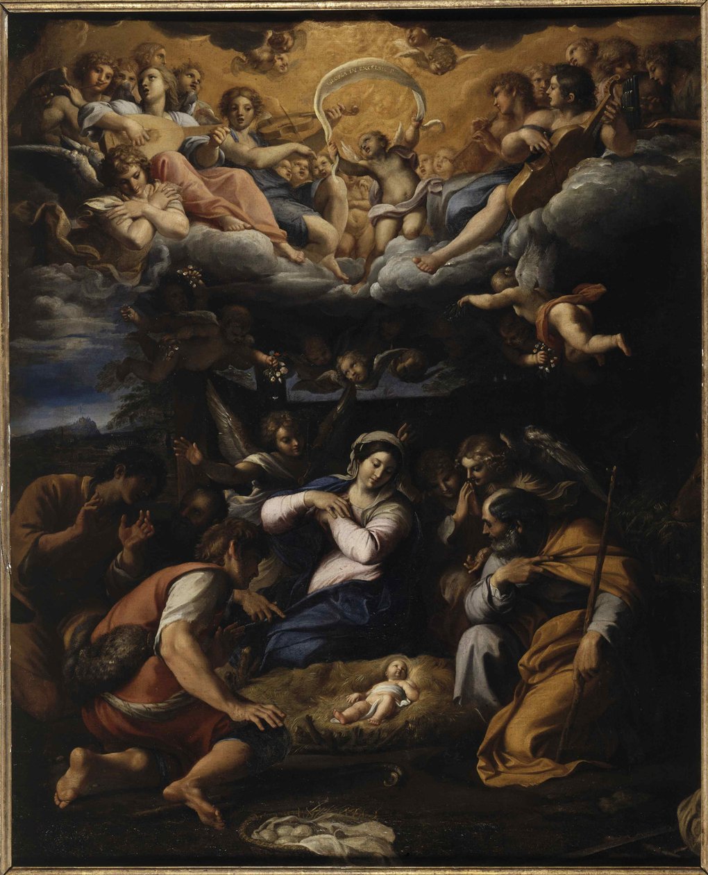 A Adoração dos Pastores, ca. 1597 de Annibale Carracci