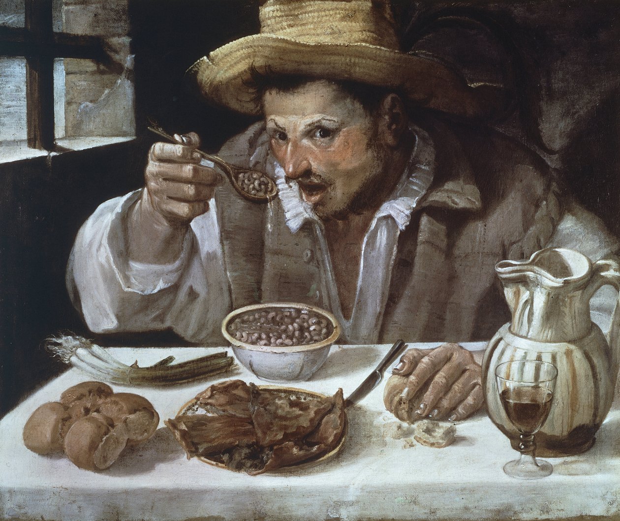 O comedor de feijão, de Annibale Carracci (1560-1609) de Annibale Carracci
