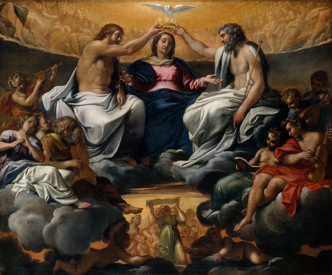 A coroação da Virgem, depois de 1595. de Annibale Carracci