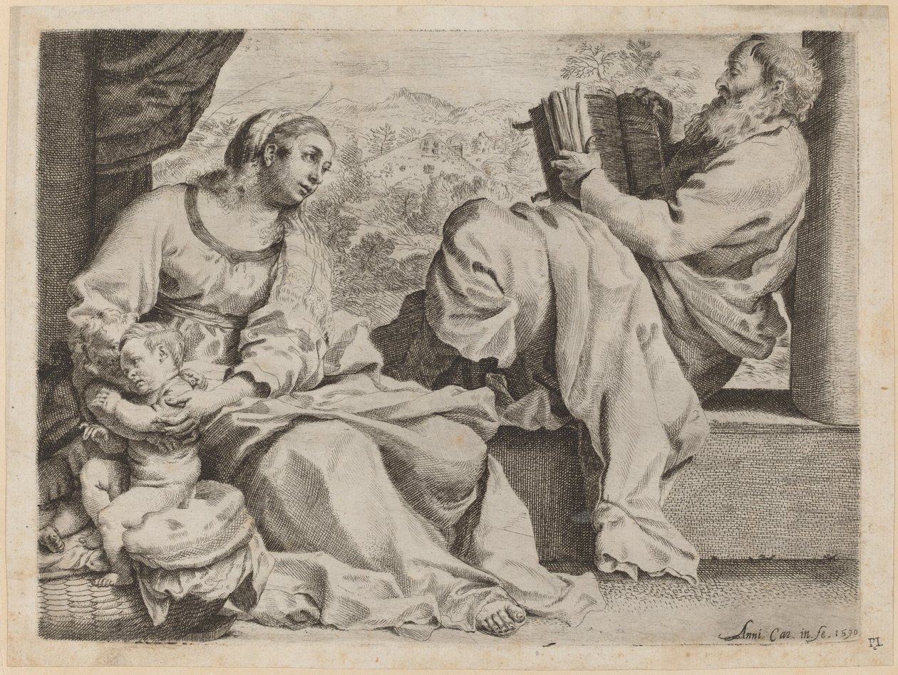A Sagrada Família com São João Batista de Annibale Carracci