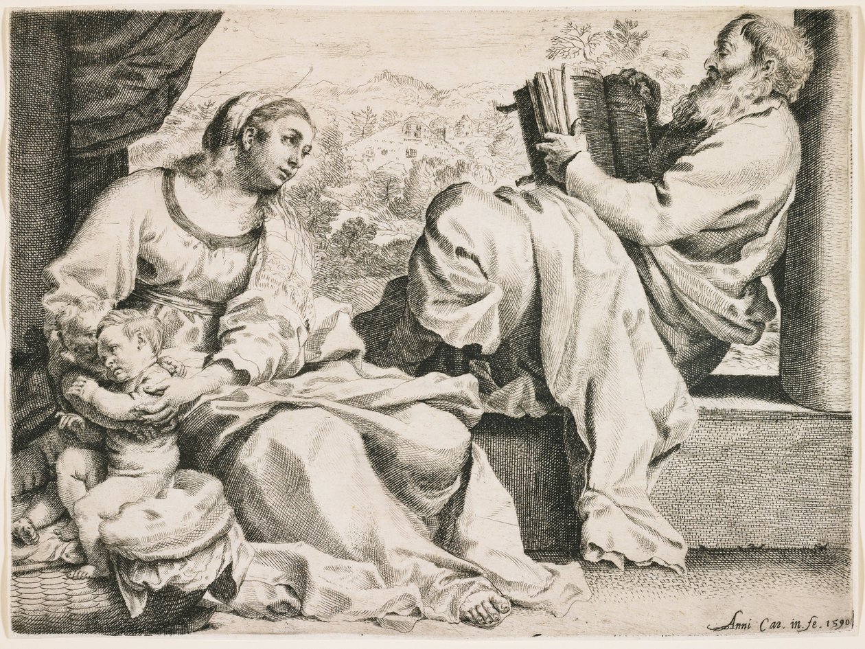 A Sagrada Família com São João Batista de Annibale Carracci