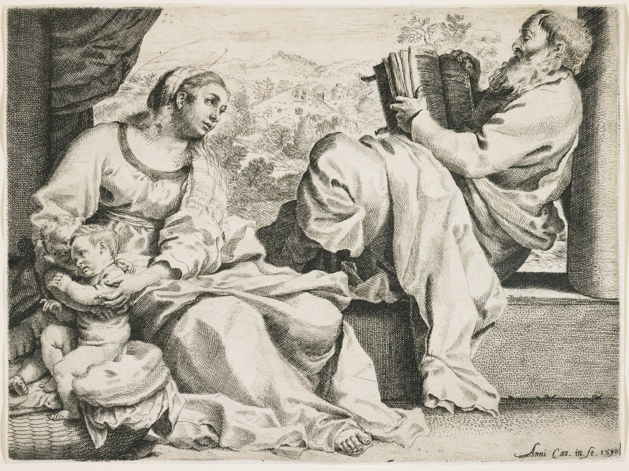 A Sagrada Família com São João Batista, 1590 de Annibale Carracci