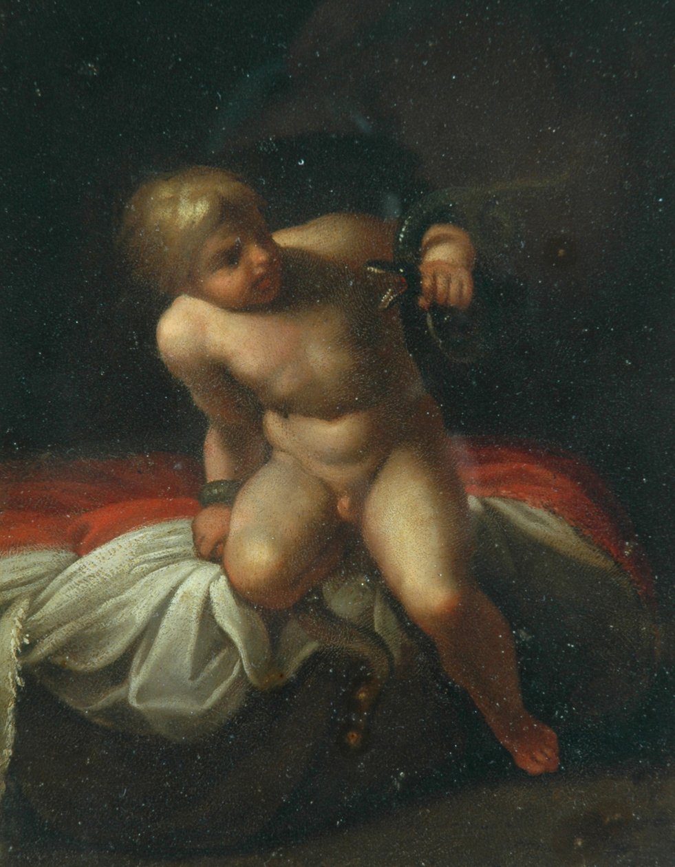 O Infantil Hércules (óleo sobre cobre) de Annibale Carracci