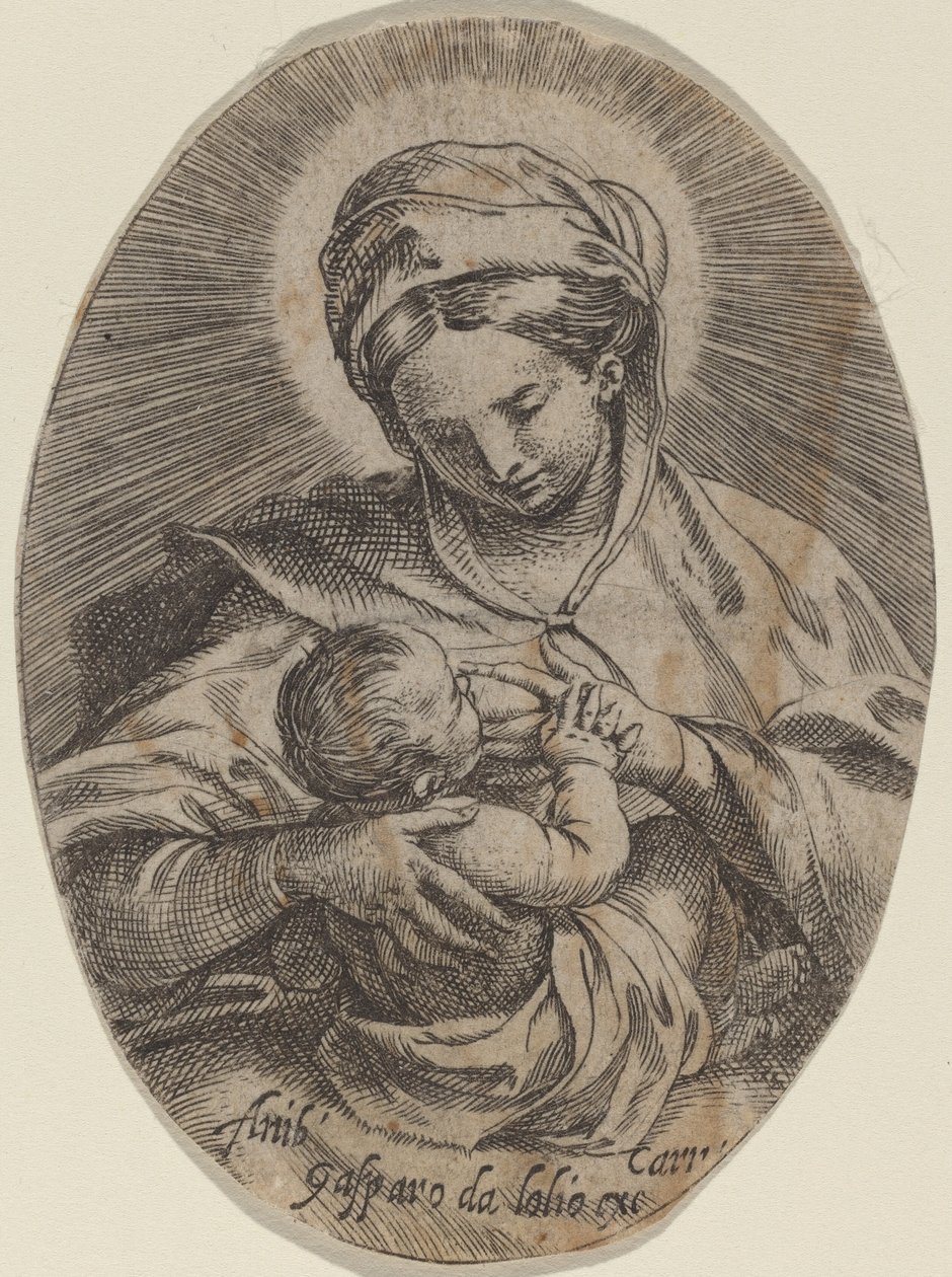 A Madona amamentando o Menino Jesus de Annibale Carracci
