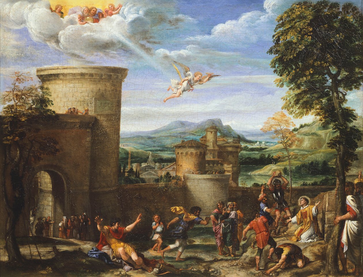 O Martírio de Santo Estêvão, c.1603-04 (óleo sobre tela) de Annibale Carracci