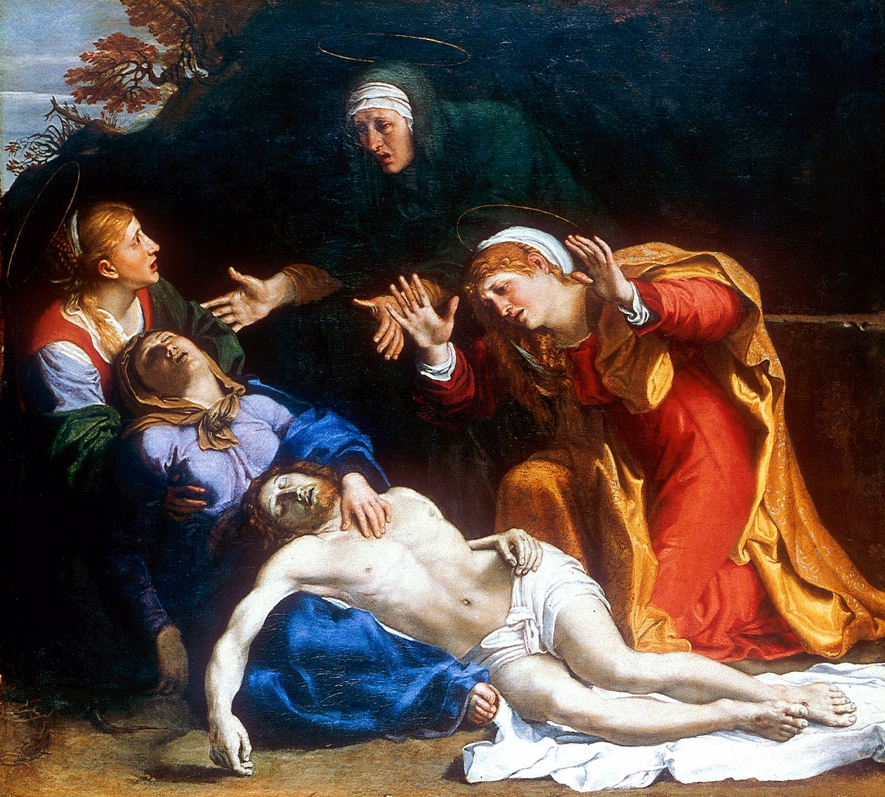 Os três marianos que Cristo morto morreu, c1604 de Annibale Carracci