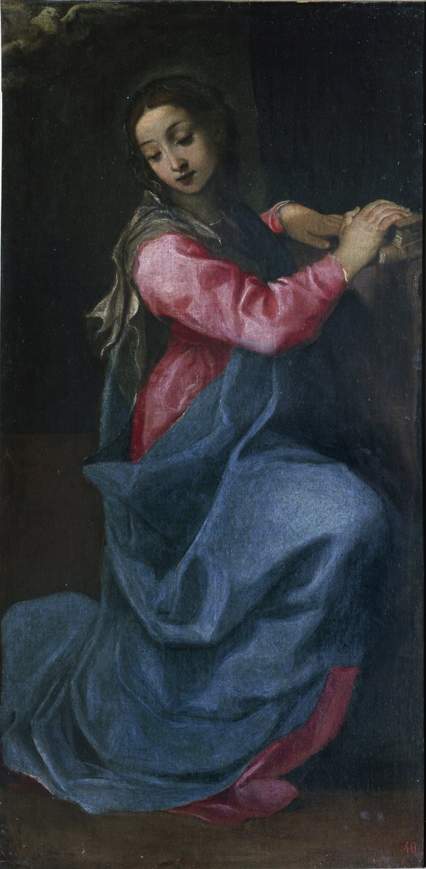 The Virgin of the Annunciation Detail Painting by Annibale Carracci (1560-1609) (Annibal Carrache) circa 1587 Dim 150x76 cm Bologna Pinacoteca Nazionale de Annibale Carracci