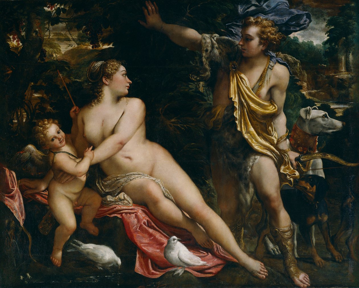 Vénus, Adonis e Cupido, c.1590 de Annibale Carracci
