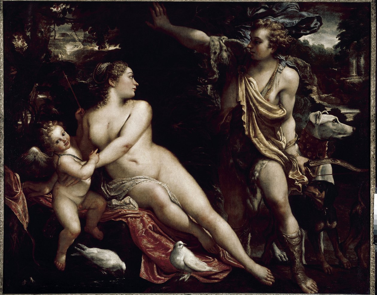 Vénus e Adonis (óleo sobre tela, c.1588-1593) de Annibale Carracci