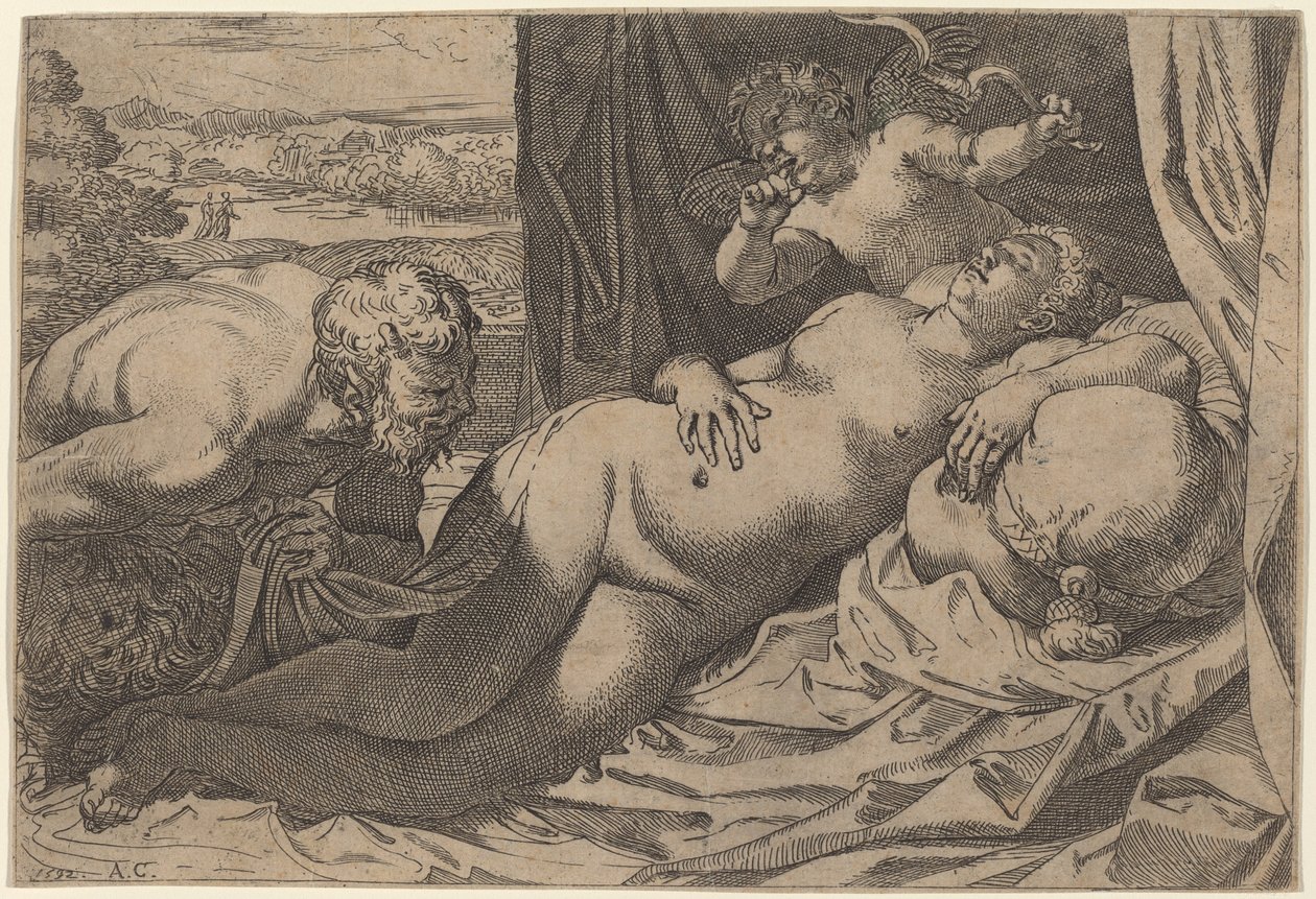 Vênus e um Sátiro de Annibale Carracci