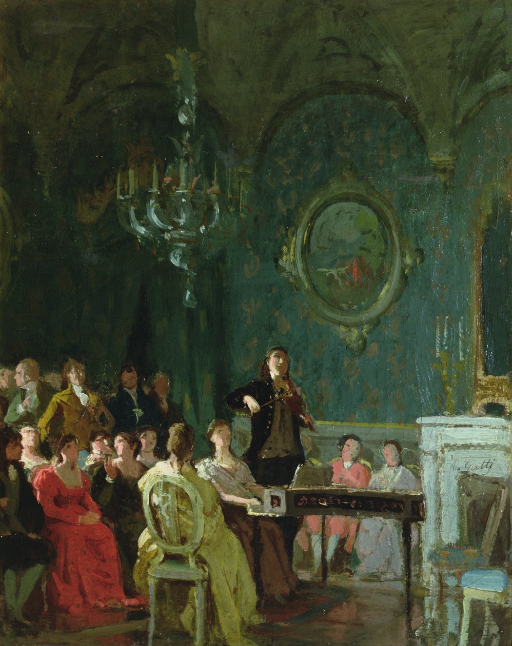 Concerto de Paganini (óleo sobre tela) de Annibale Gatti