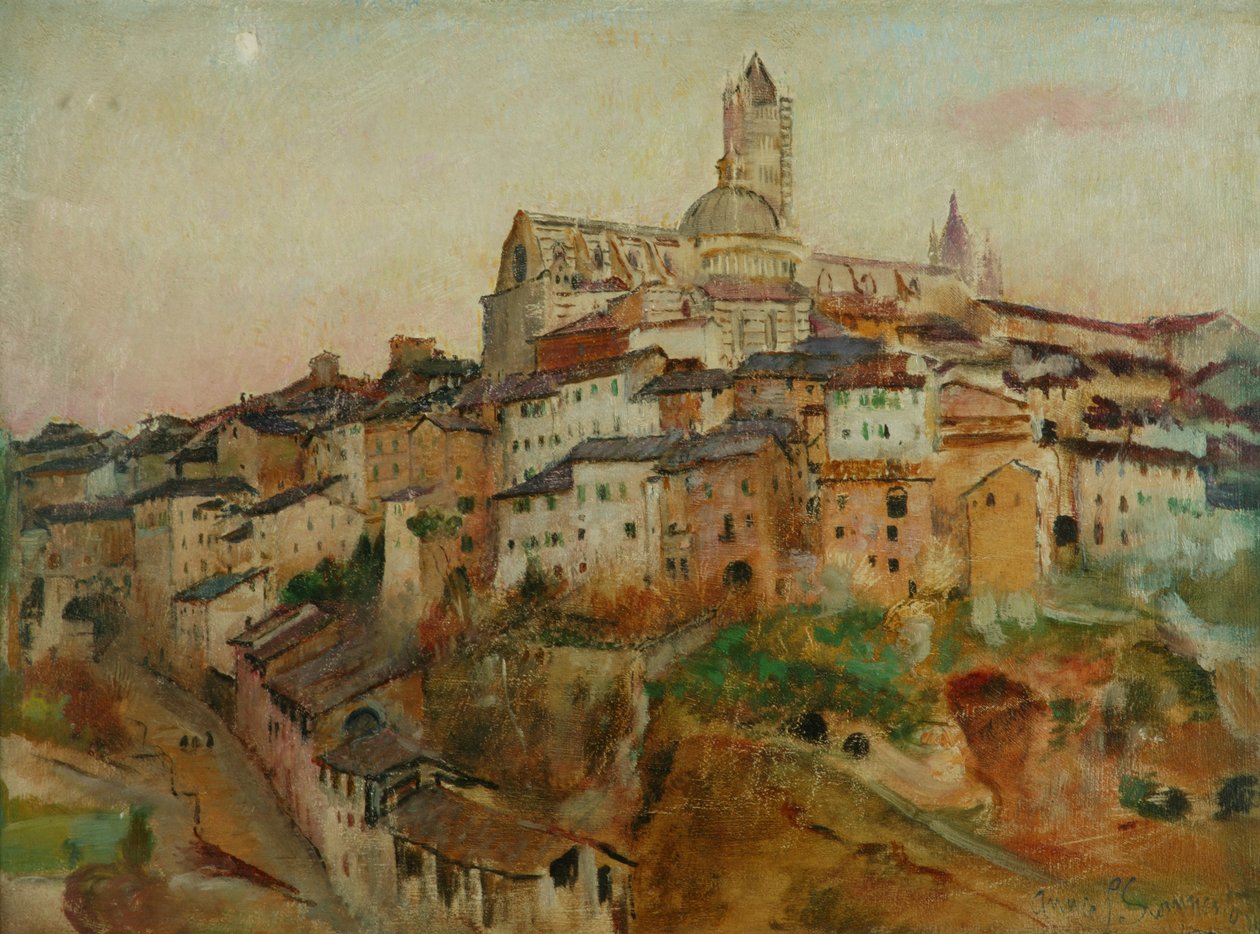 A cidade de Siena (óleo sobre tela) de Annie Louisa Swynnerton