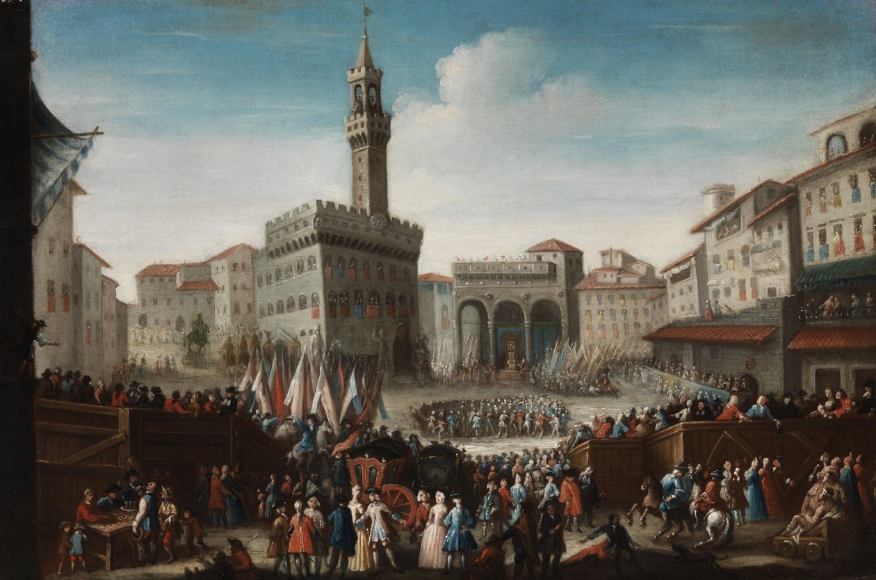 Grande festa na Piazza della Signoria em Florença de Anonymous