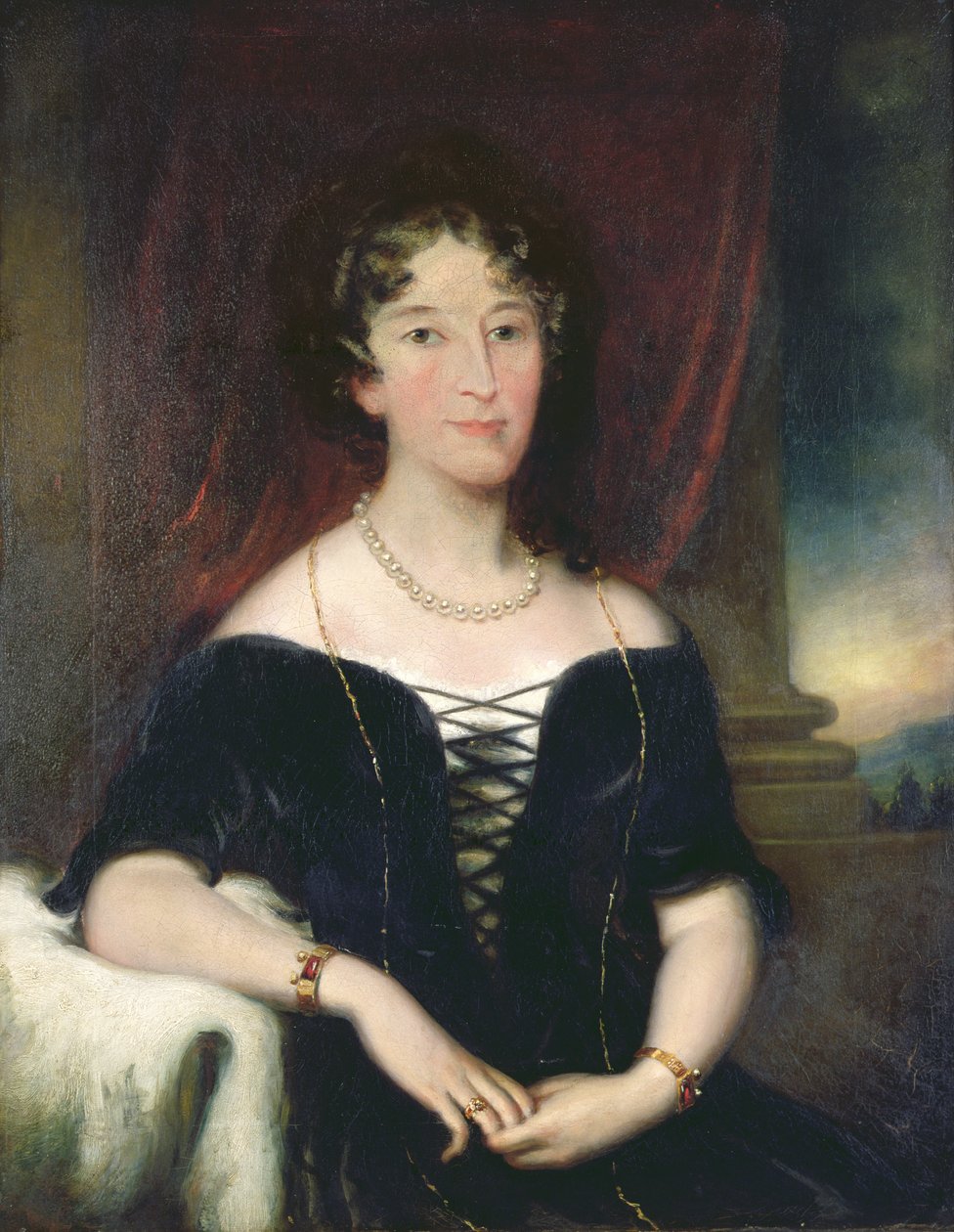 Retrato de Elizabeth, (1766-1850), esposa de John Macarthur, co-fundador da Australian Wool Industry, c.1820 de Unbekannt Unbekannt