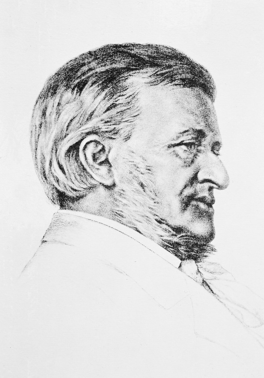 Retrato de Wagner, século XIX (lápis) de Unbekannt Unbekannt