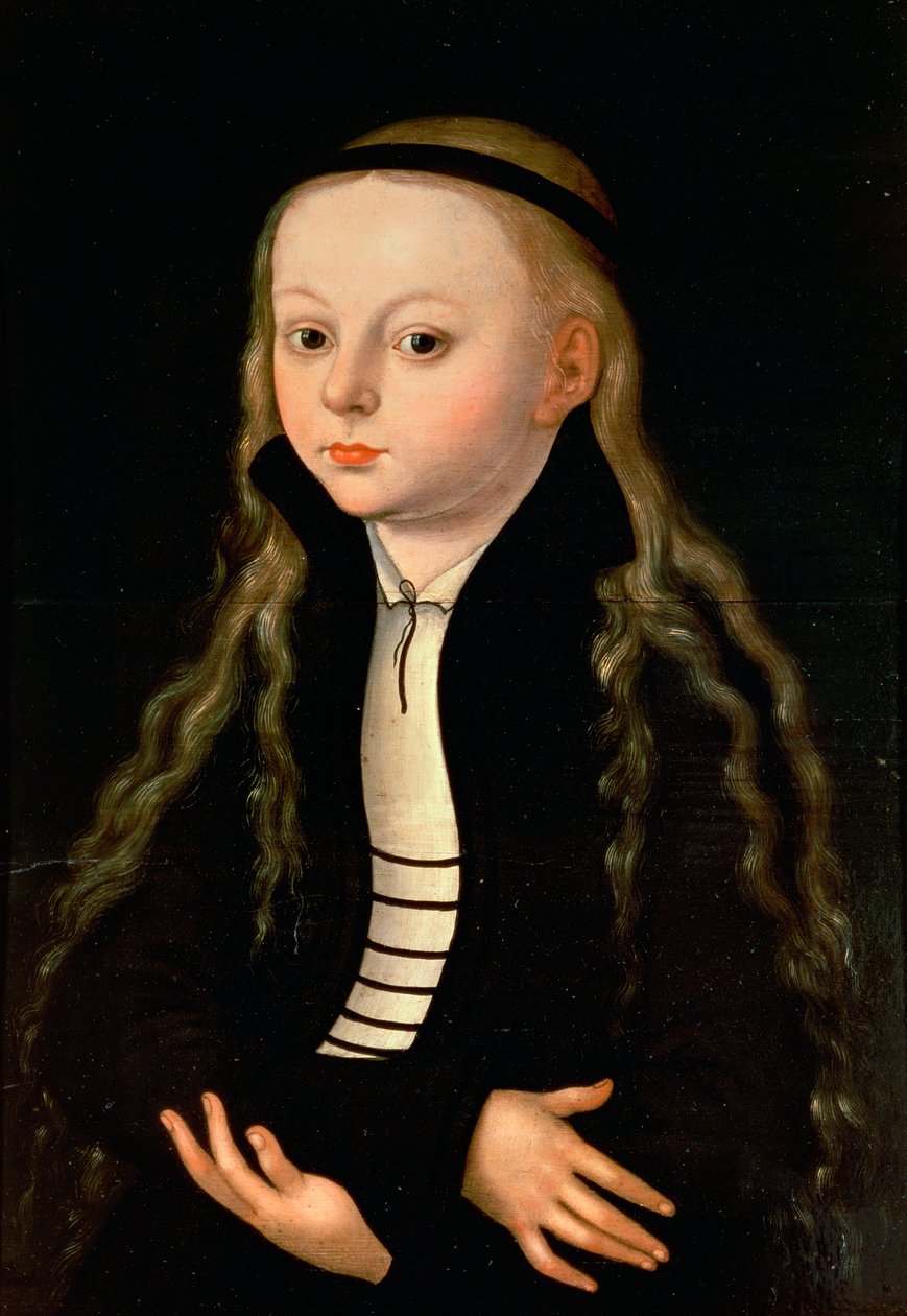 Retrato de uma menina, possivelmente filha de Martinho Lutero Magdalena, depois de Lucas Cranach, Sênior, c. 1520 de Unbekannt Unbekannt