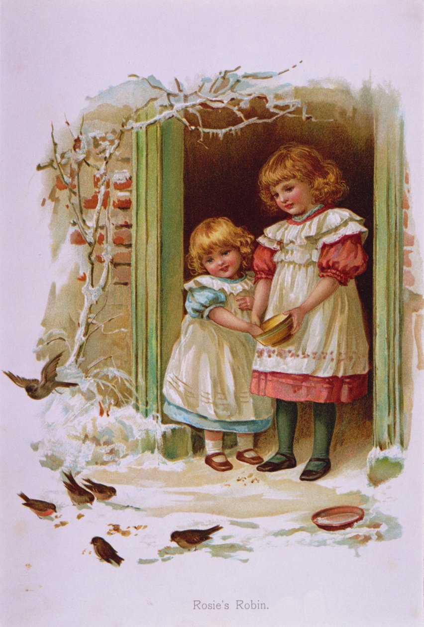 Rosie&39;s Robin, final do século XIX (litografia a cores) de Unbekannt Unbekannt