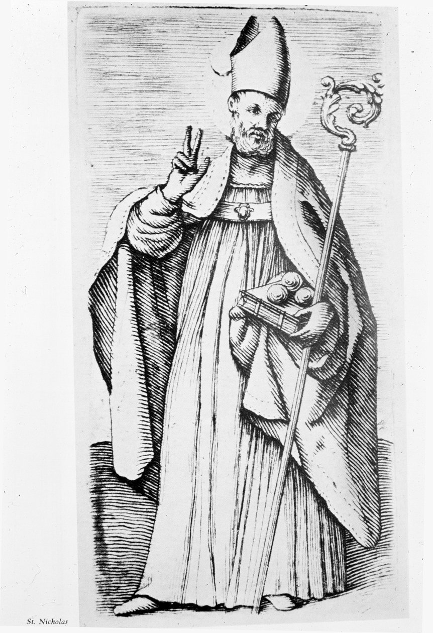 São Nicolau, Bispo de Myra (desenho a tinta) de Unbekannt Unbekannt