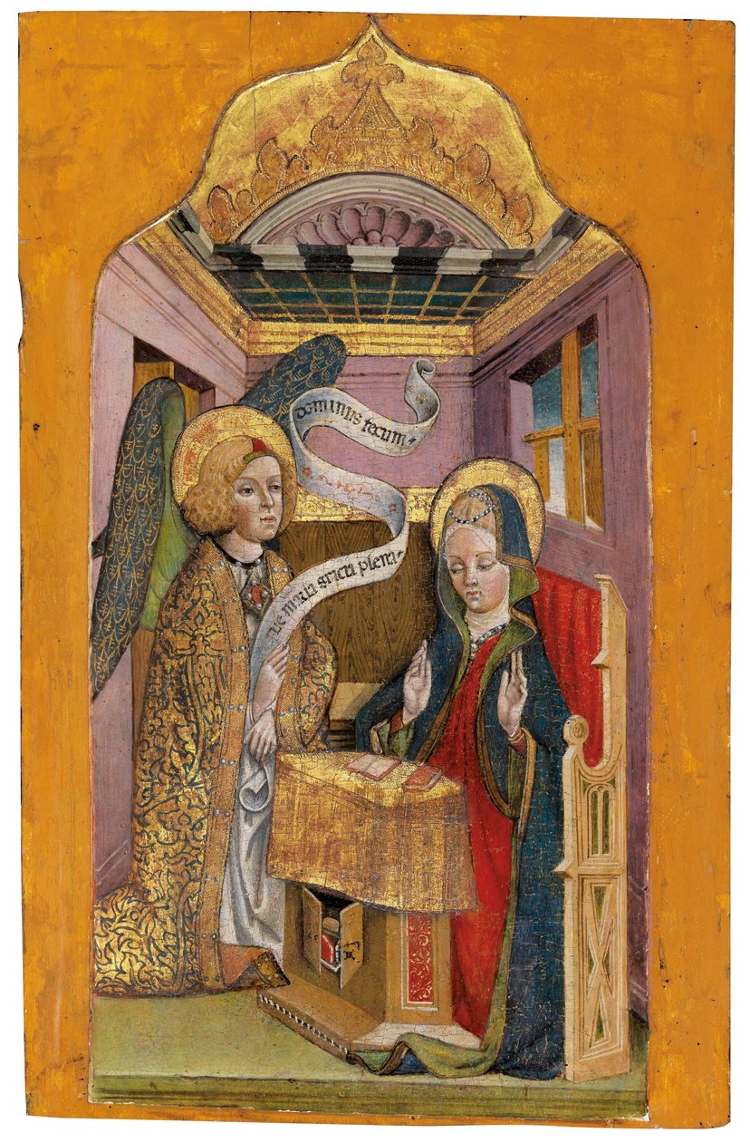 Anunciação, provavelmente a escola da Ligúria, provavelmente o círculo do "mestre da proclamação de Del Monte" de Unknown