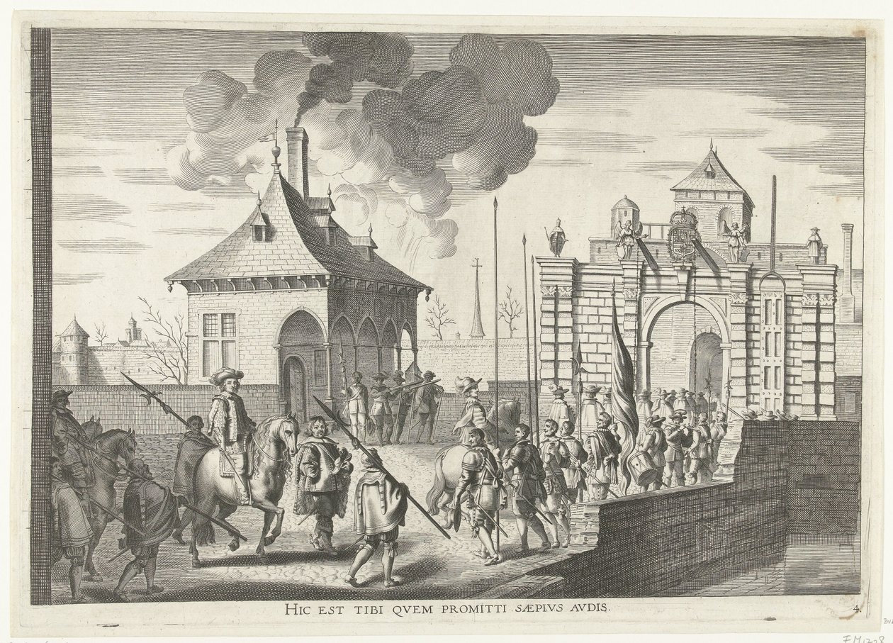 Chegada à Porta de Bruges de Gand; entrada de Ferdinand em Gand em 1635 (nº 4)
Hic est tibi quem promitti saepius audis (título sobre o objecto)
Porta Brugenis qua Ser. Cardinalis urbem ingreditus de Anonymous