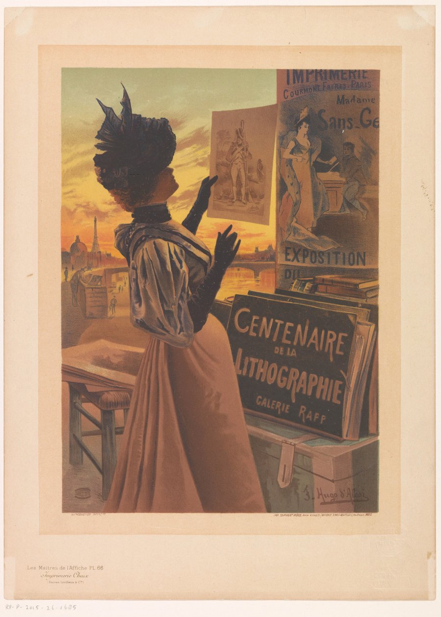 Anúncio para a Exposition du Centenaire de la Lithographie organizada pela Galerie Rapp Les Maîtres de l