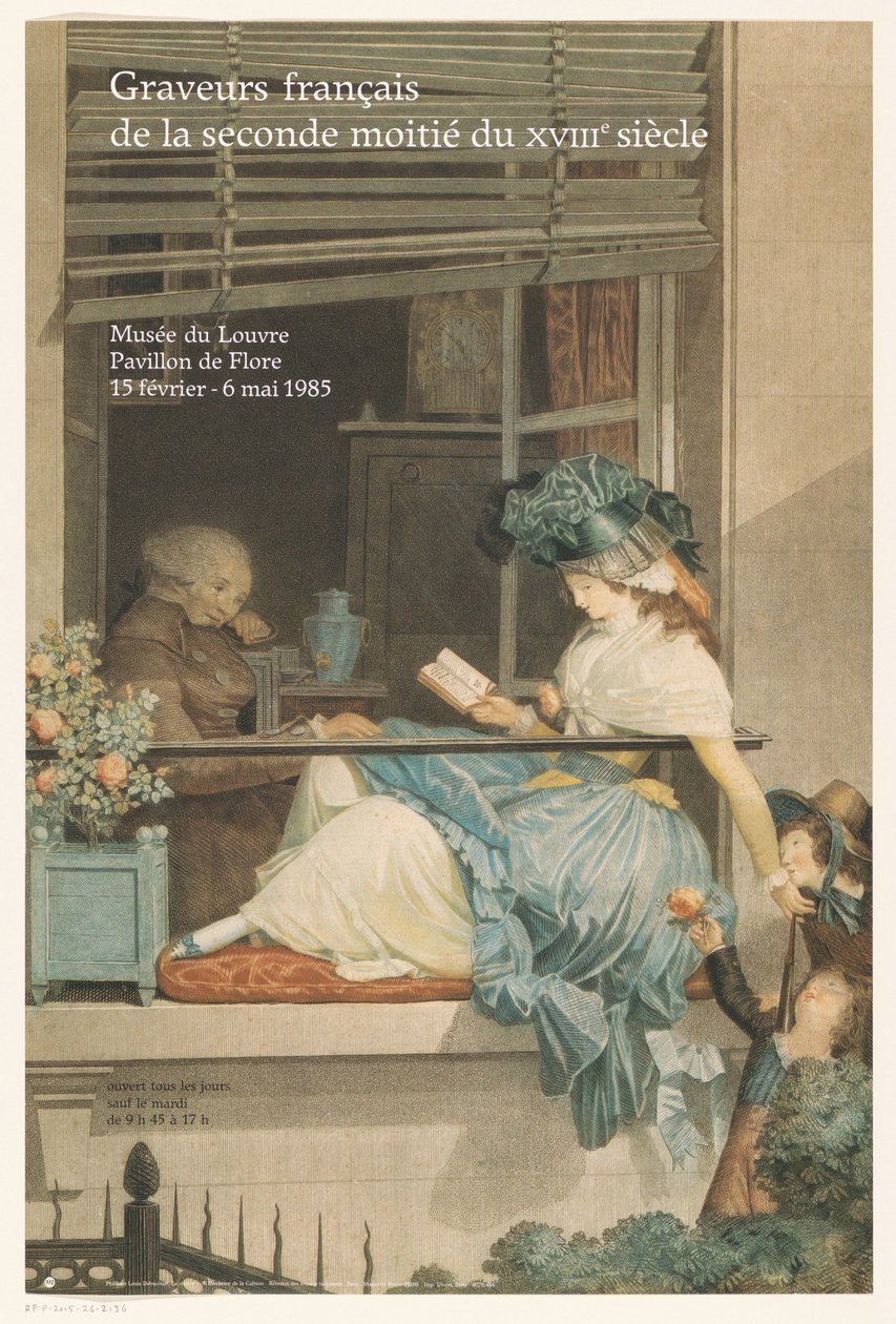 Cartaz voor de tentoonstelling gravadores franceses da segunda metade do século 18 Gravadores franceses da segunda metade do século XVIII (título no objeto) de Anonymous