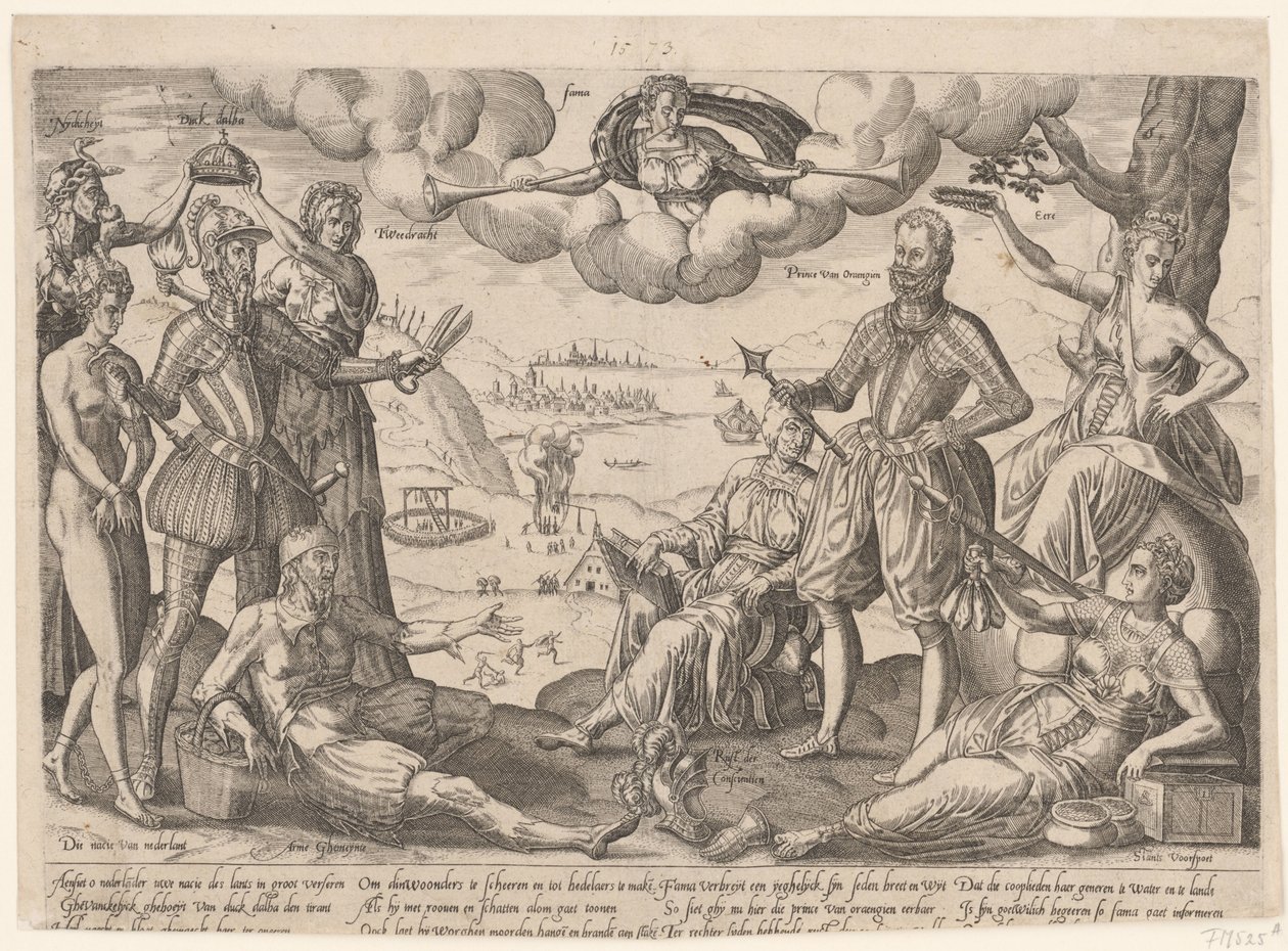 Impressão alegórica do Duque de Alva e do Príncipe de Orange Impressão alegórica do Duque de Alva e do Príncipe de Orange, c. 1572 de Anonymous
