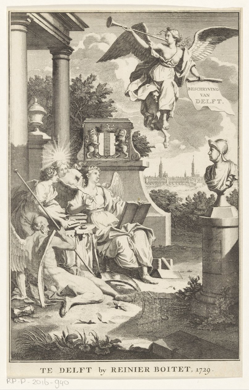 Alegoria de Delft
Descrição de Delft (título sobre o objecto)
Página de título para: S.n., Beschryving der stadt Delft, 1729 de Anonymous