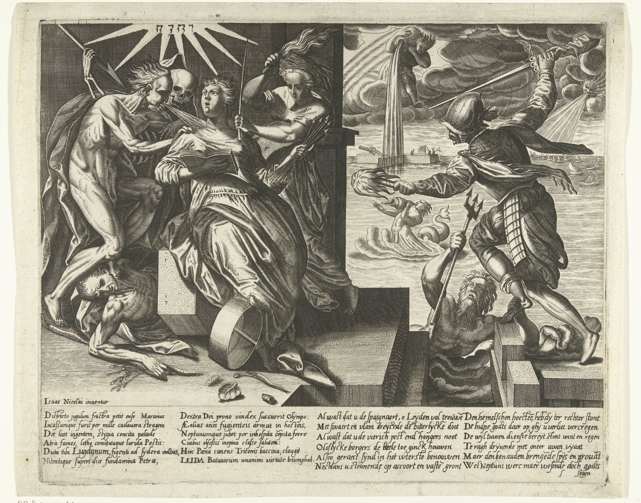 Alegoria da angústia e alívio de Leiden, 1574 de Anonymous